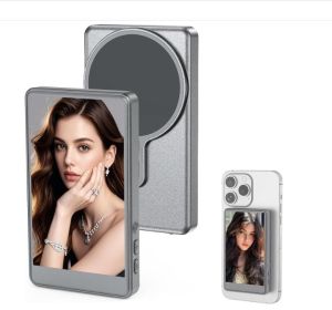 Ilepo | Màn Hình Giám Sát Selfie Vlog Từ Tính Tương Thích Với iPhone & Android Gương Selfie Camera Sau Với Kết Nối Bluetooth