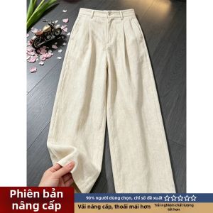 LIUBU | Quần Tây A-Line Chất Liệu Vải Lin Dễ Thở Phong Cách Retro