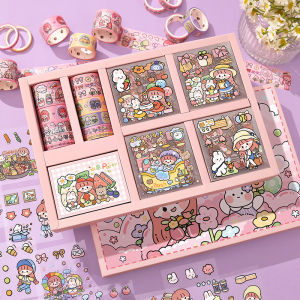 Unique Childrens Girl Guka Tape Stickers 100 Pcs Waterproof DIY Cup Decals Cute Girlins Style Decorative Paper Products