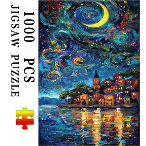 Jigsaw Puzzle for Adults 500/1000/1200/2000PCS Van Gogh Night Scene Artwork DIY Craft Home Wall Decoration Gift Idea