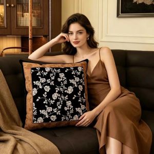 Retro Light Luxury Green Throw Pillow Medium American Style Antique Maillard Sofa Backrest Mattress Bedside Cushion