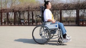 Dr.Smith multifunctional folding medical wheelchair hydraulic high back wheelchair with toilet adjustable backrest folding wheelchair multifunctional medical wheelchair elderly trolley scooter (toilet + pillow)