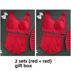 Red Backless Comfortable Wireless Large Size Bra Wide Strap Vest Style Underwear for plus Size Women Soft Nylon Fabric All Seasons