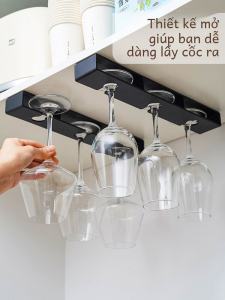 Giá Đỡ Ly Rượu Vang Treo Tường Không Cần Khoan Giá Đỡ Đựng Ly Thủy Tinh Đựng Rượu Vang Giá Đỡ Để Đồ Bằng Nhựa Dùng Tại Nhà