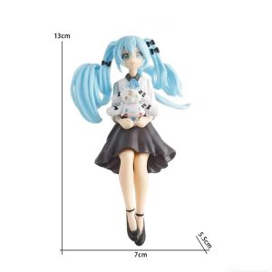 Bandai | Hot Anime Hatsune Miku Figurine Sitting Posture And Standing Posture Series Cute Action Model Pvc Toys Collection Gifts In Stock