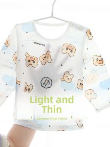 Baby Bamboo Fiber Underwear Set Thin Long Sleeve Childrens Clothing for Boys And Girls Spring Summer Air Conditioning Clothes