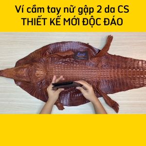 Ví gập 2 nữ. Da bụng hông cá sấu siêu bền!