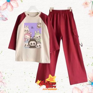 labubu baju setelan anak perempuan viral kekinian murah berkualitas harga terjangkau usia 3-11 tahun