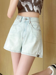 Quần Short Denim Cạp Cao Cho Nữ Mùa Xuân Hè 2025 Quần Bó Ống Đứng Thon Gọn Dáng Chữ a Đa Năng Quần Áo Công Sở
