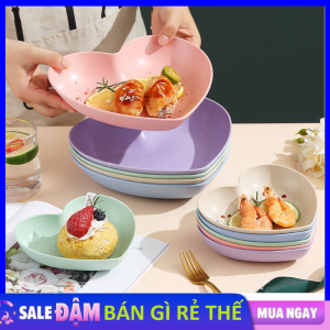 Đĩa Nhựa Đựng Thức Ăn Hình Trái Tim Màu Pastel Cao Cấp Tiện - Khay Đựng Thức Ăn Vặt  Hoa Quả Cao Cấp  Dĩa Sâu Lòng Decor Để Bàn