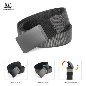 LouisWill เข็มขัดการพักผ่อนกลางแจ้งผู้ชายเข็มขัดไนลอนห่วงรัดหมุนได้หัวเข็มขัดสองด้านปล่อยอย่างรวดเร็วเข็มขัดสองสีเข็มขัดกางเกงผ้าแคนวาสสำหรับกีฬาเยาวชนเข็มขัดไนลอนเรียบง่ายดี