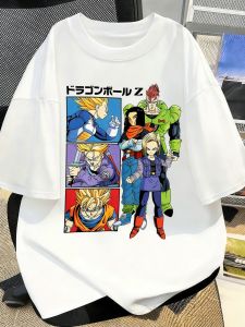 Bandai | White Dragon Ball Print Summer Mens and Womens T-shirts Parents and Childrens Top. 2000 Style Original Street Fashion Trend