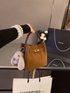 MY&FSNH | Crocodile Style Leather Bucket Bag
