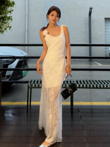 XIATIANWEIYU | Elegant White Lace Strapless Dress for Women Autumn Winter