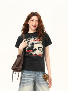 WILDAZI | American Vintage Printed Crew Neck Slim-fit T-Shirt