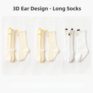Baby Girl Long Tube Socks Pure Cotton Thin High Tube Spring Autumn Newborn Infant Knee-High Socks Comfortable Soft Cotton Stockings