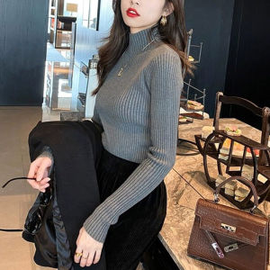 New Fashionable Elegant Slim Fit Innerwear Semi-high Collar Knit Top