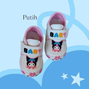 Sepatu Balita Anak Perempuan Desain Kartun dengan Bunyi Cit Cit Tumit Alami Nyaman untuk Usia 1-3 Tahun - Warna Merah/Pink