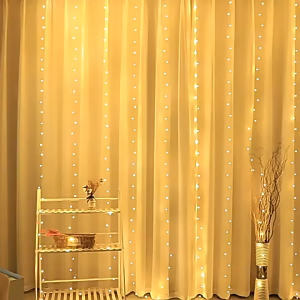 🎉𝐒𝐆 𝐋𝐨𝐜𝐚𝐥🎉3M Curtain Fairy Lights 300LED Light Strip With Hook & Remote USB 8Modes Waterproof For Home Decoration Party Wed Decor