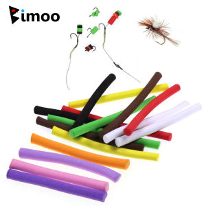 14/20PCS 3mm 5mm 8mm Buoyancy Fishing Foam Stick Parachute Dry Flies Pop-up & Zig Foam Soft Cylinder Foam Carp Fishing Hook Bait