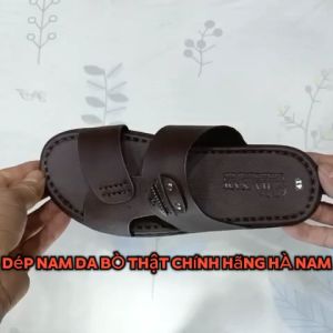 Dép Nam Quai Ngang HA NAM Da Bò Thật Cao Cấp DNA2226