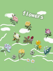 อุปกรณ์เย็บติดผ้าลายดอกไม้การ์ตูนสำหรับเสื้อเชิ้ต T เสื้อผ้า DIY ปะติดที่มีรูปปั๊มนูน เสื้อผ้า กางเกง กาวเย็บปะติด