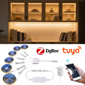 12V Zigbee 3.0 COB LED Strip Light 1M-2M320LEDs/M DIY Kitchen Lighting Cabinet Decor Work with Tuya/SmartThings Alexa/Google