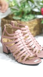 EMYE Sepatu Sandal Gladiator Tali Pesta Kondangan Wanita Zhipper 5cm