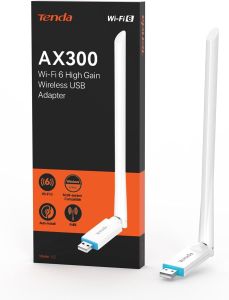 Tenda | Tenda AX300 WiFi 6 U2 Entry Level Only 2.4GHz Wi-Fi Dongle High Gain Antenna AP Mode Easy Setup USB 2.0 Adapter for PC Desktop