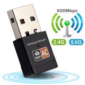 USB WIFI 5G รองรับ 600Mbps Dual Band ประกอบด้วย USB แบบอุปกรณ์ wireless สำหรับคอมพิวเตอร์, โน้ตบุ๊ค, แล็ปท็อป ตัวรับสัญญาณ WiFi 5G และ WIFI 2.4G
