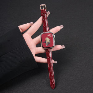 CRAFTSMAN DAI | Universal Leather Bamboo Texture iWatch Strap Red