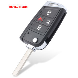 Keyecu Flip Remote Car Key Shell Case 4 Buttons for Volkswagen Tiguan Atlas Jetta Golf GTI NBGFS12A01 MQB P/N: 5G6 959 752 AC