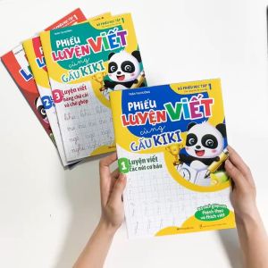 Sách Phiếu Luyện Viết Cùng Gấu Kiki 1 - Luyện Viết Các Nét Cơ Bản - Megabook