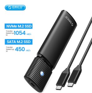 ORICO Dual Protoc M.2 SSD กล่องเอ็กเทอนอล NGFF NVMe USB 3.2 Type C ฮาร์ดไดรฟ์ฝาครอบดิสก์ 10Gbps คอลเมอร์หรือไม่