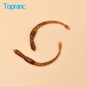 Topranc 30Pcs PVC Soft Fish Baits Artificial Simulation Earthworm Worm Lifelike Carp Fishing Lures Fishing Accessories