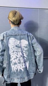 Jaket Denim Sablon Jaket Jeans Pria Patch Bordir Snowlight