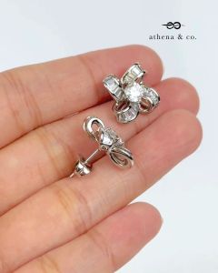 Athena & Co. 18k White Gold Plated Mina Flower Stud Earrings