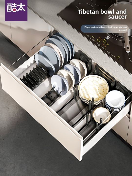 Bowls Plate Drawers Kitchen Organizer Storing Dishes In Drawers - Main Image
