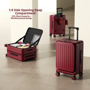 MLZH | Wedding Bridal Red Large Capacity Side Opening Luggage