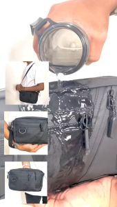 Tas Selempang Bahu Pria PEGE Cyrano Model 2in1 Anti Air Bahan Bimo Waterproof Bisa Slempang Dan Pouch Model Kasual Warna Hitam - PG 8978