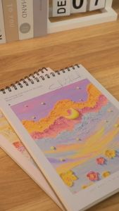 A4 Double Spring Sketchbook Cute Cartoon Blank Sketch Pad Thick Drawing Book Art Painting Supplies