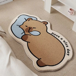 Thảm Lông Thú Giả VIKAMA Kapibara Thảm Lông Mềm Mại Dễ Thương Cho Phòng Ngủ Phòng Khách Ghế Sofa - Thảm Trang Trí Cạnh Giường Đồ Trang Trí Nhà Cửa