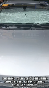 AKIOKI Car Umbrella High Quality Heat Reduction UV Ray Protection Universal Fitting Coverage Rapid Deployment W/ Sticker