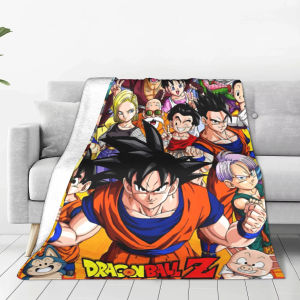Bandai | Dragon Ball Blanket Anime Goku Pattern Soft Throw Blankets for Bed Bedroom Quilt Air Conditioning Personalised Warm Bedspread