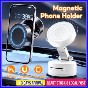 Vacuum Magnetic Suction Phone Mount Foldable Shower Phone Holder for Car Multi functional navigation with double-sided suction车载手机支架Pemilik telefon bimbit