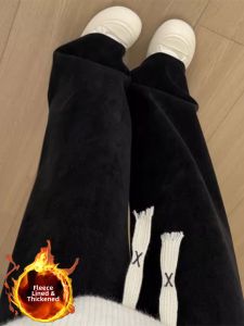 YAYANGREN | Warm Fleece Small Stature Straight Leg Flared Corduroy Pants