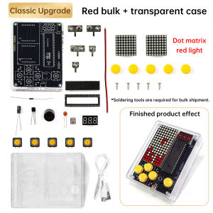 DIY Kit Electronic 7 Pixel Game Console LED Dot Matrix Digital Tube Display DIY Welding Practice Kit for Kids