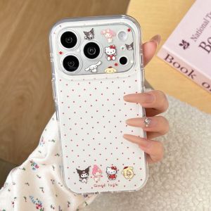 Sanrio | Fashion Polka Dot Sanrio Hello Kitty Case for iphone 17 16 15 14 Pro Max 17Pro Camera Lens Protective Double-Layer Phone Cover