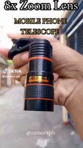 Lensa Telescope 8x zoom Handphone universal Hitam