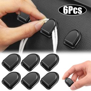 New Car Hooks Organizer Storage for USB Cable Headphone Key Storage 1/2/6Pcs Self Adhesive Wall Hook Hanger Auto Fastener Clips
